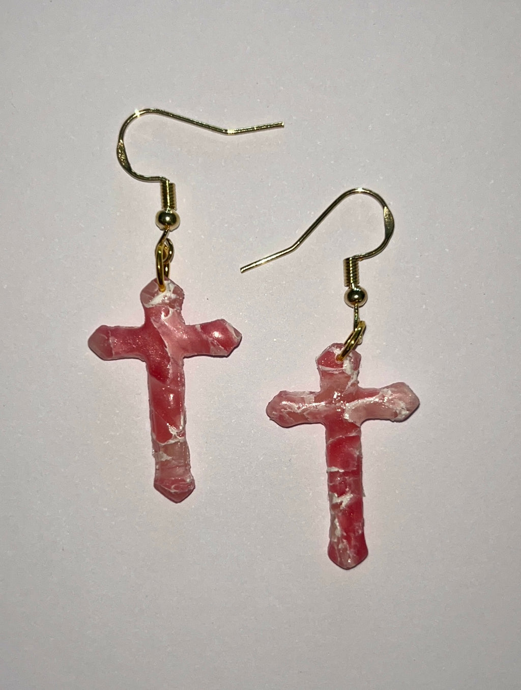 Slender Rose Quartz Crosses