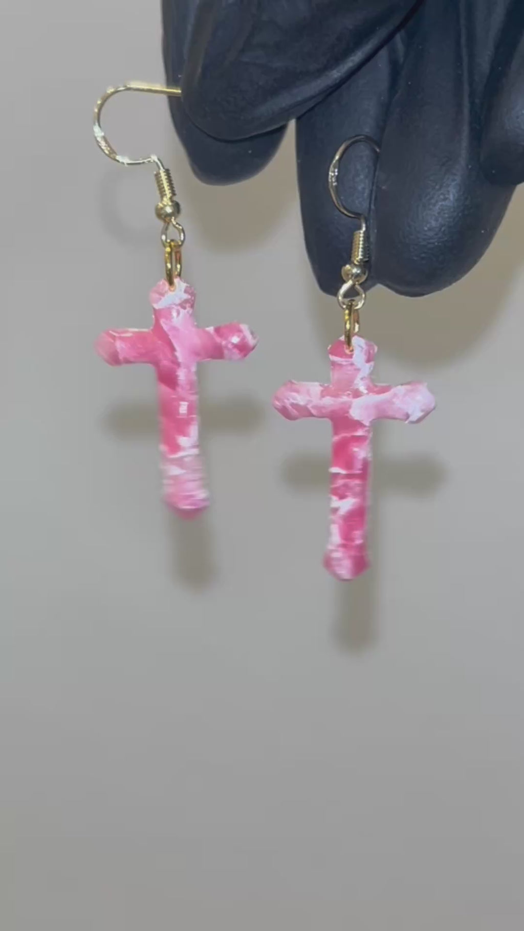 Slender Rose Quartz Crosses